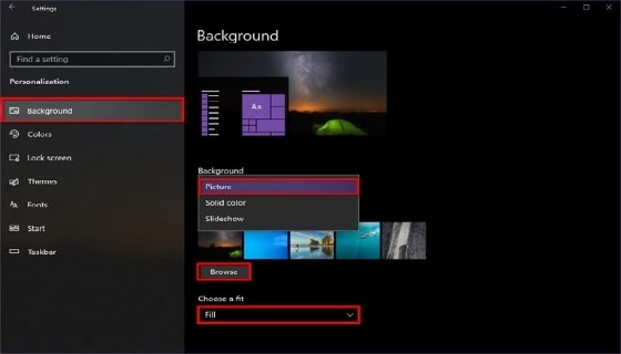 كيفية تغيير خلفية سطح المكتب في Windows 10