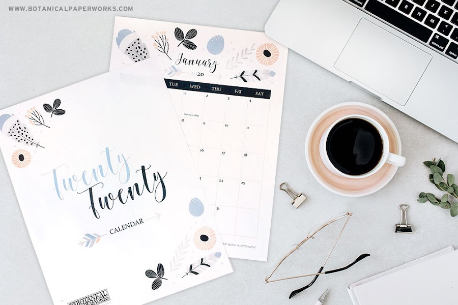 Calendario 2020 imprimible gratis