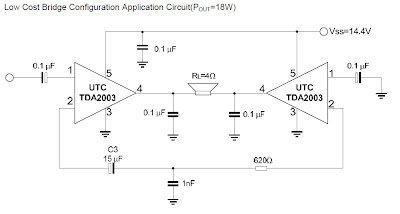 Bridge Power Amplifier TDA2003 - 18 Watt