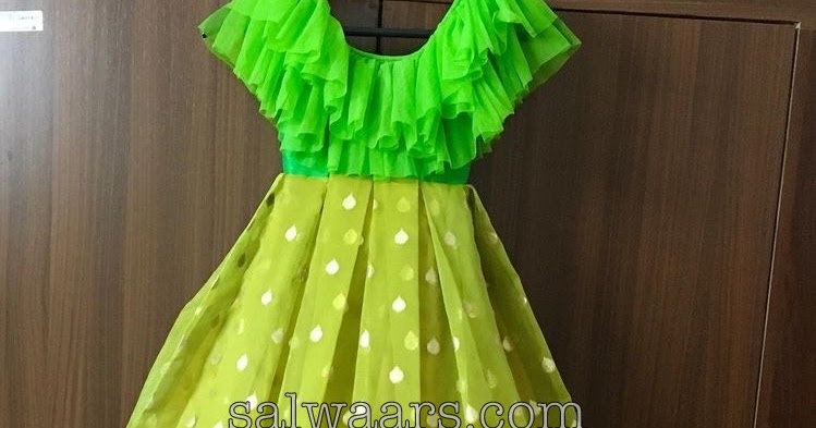 parrot green long frocks