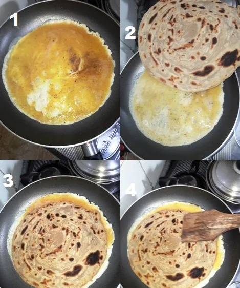 place-the-paratha-on-egg-mixture
