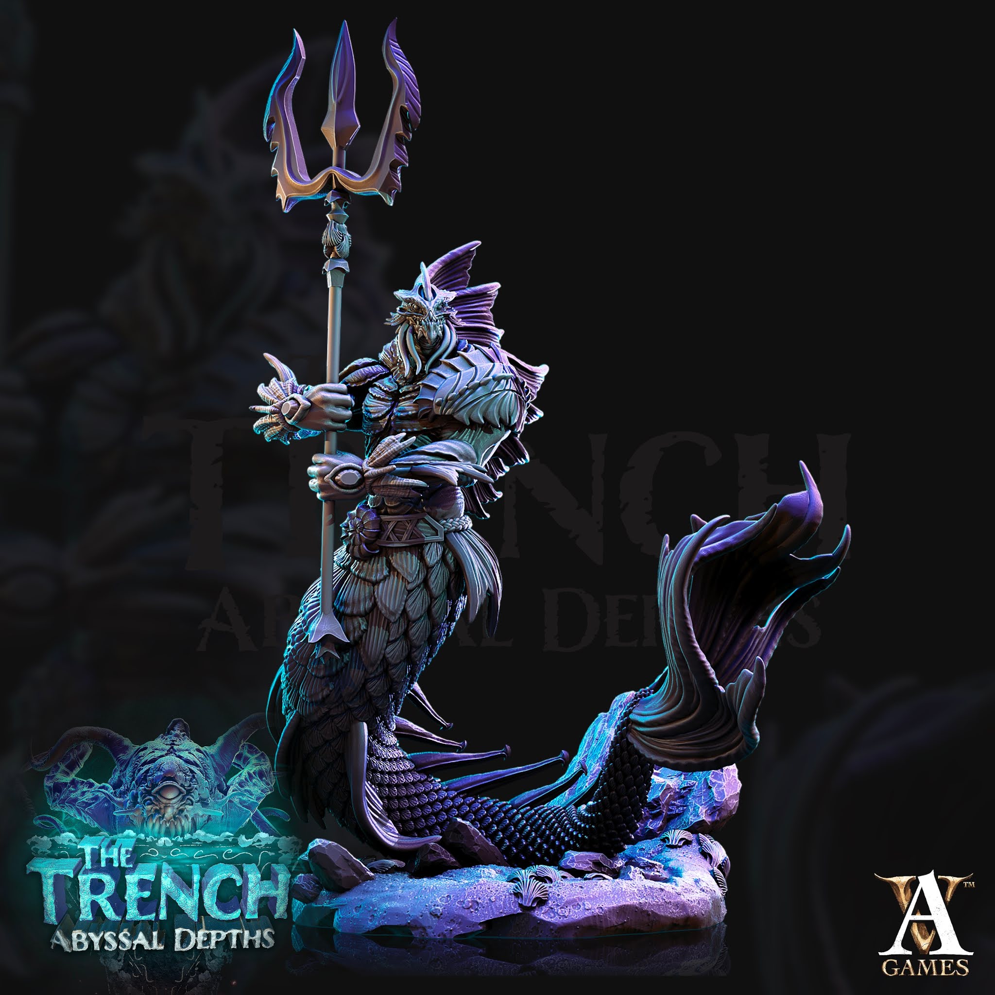 Triton Leader The Trench Abyssal Depths Archvillain Games