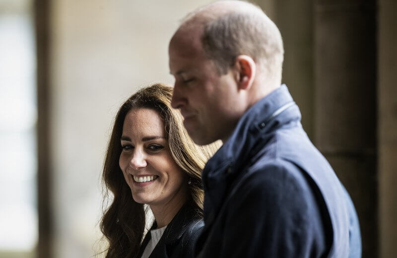 Kate Middleton wore a new double breasted blazer from Holland Cooper, and a new cashmere stripe jumper from Erdem