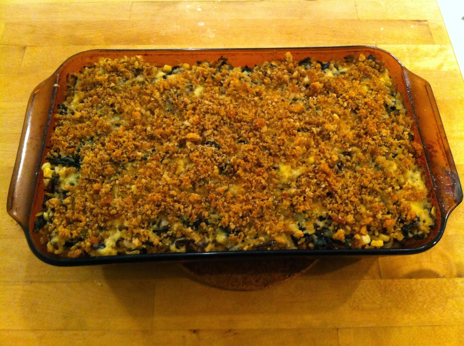 The Big Red Farm Wild Rice Gratin with Kale, Caramelized Onions, and