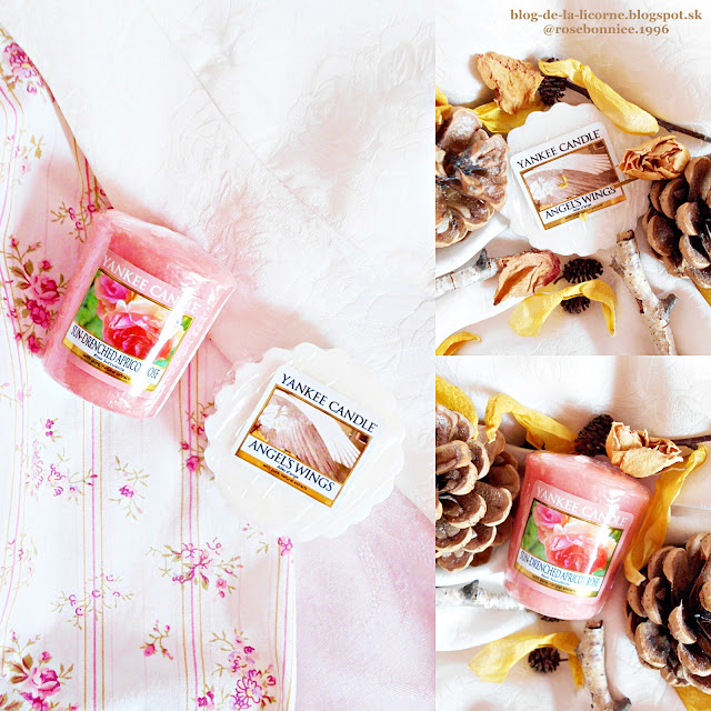 Yankee Candle vonný vosk Angels Wings recenzia Yankee Candle vonná sviečka Sun-Drenched Apricot Rose recenzia Blog de la Licorne