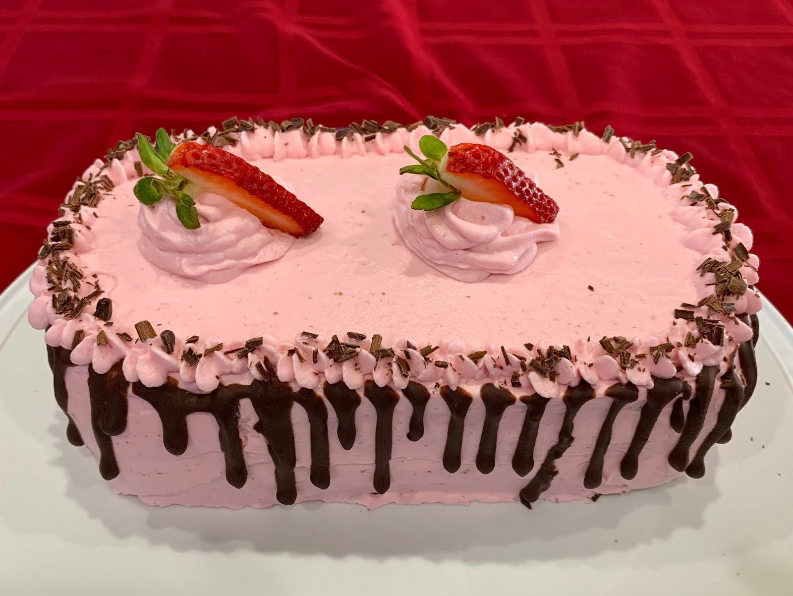 The Sizzling Pan Layered Chocolate cake with Whipped Strawberry cream
