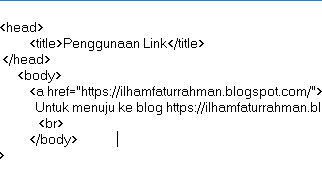 Panduan Tekhnologi : Membuat Link Menggunakana Kode HTML