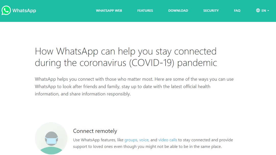 WhatsApp Has Launched a Coronavirus-Related information Center