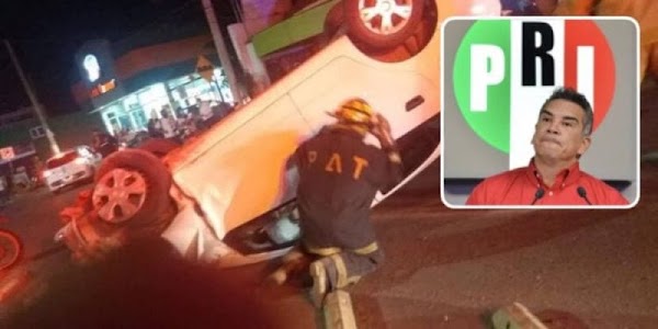 URGENTE: Por conducir borracho, líder priista en Campeche choca contra fila de autos y hiere a dos personas