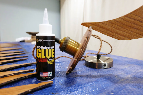 PC universal glue wood pendant light fixture DIY fail