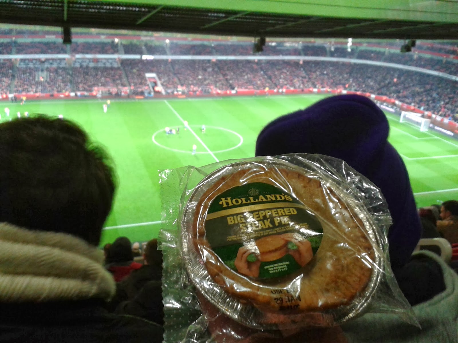Holland's Big Peppered Steak Pie at the Emirates Stadium, Arsenal