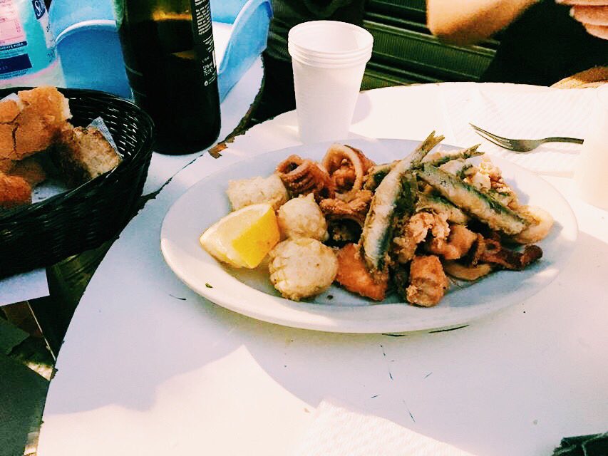 Mixed fried fish