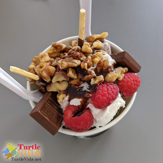 Chocolate Lovers sundae at Crystal Cream Rolls in Osprey, FL