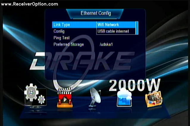 DRAKE 2000W 1506TV 512 4M BUILT IN WIFI NEW SOFTWARE WITH ECAST & DIRECT BISS KEY ADD OPTION