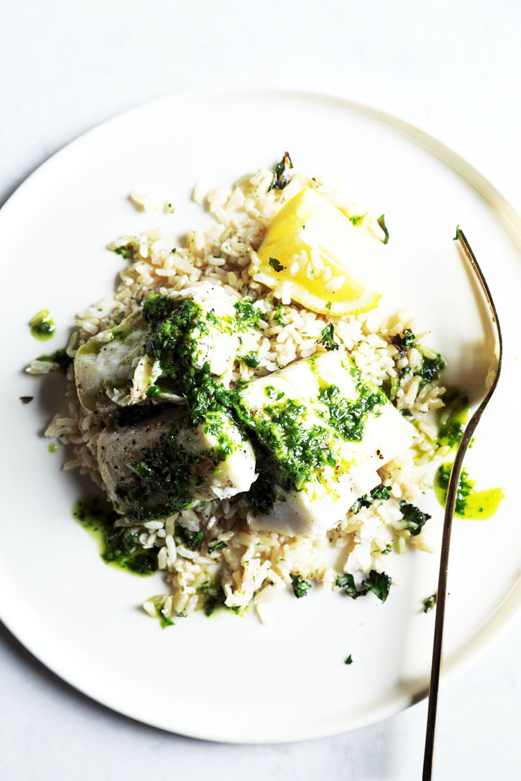 Grilled Cod with Chimichurri Sauce and Steamed Rice The Flourishing Foodie Bloglovin’