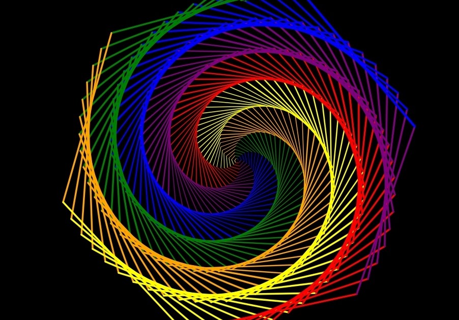 Rainbow benzene using Python turtle Graphics
