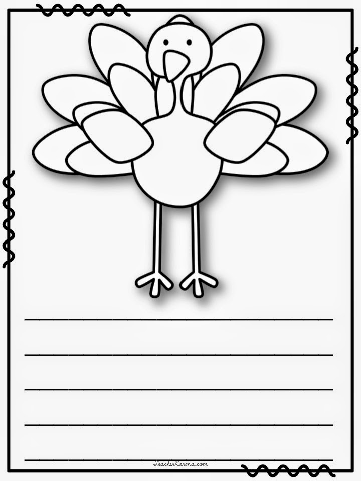 FREE Thanksgiving writing papers to inspire your students to write!  TeacherKarma.com