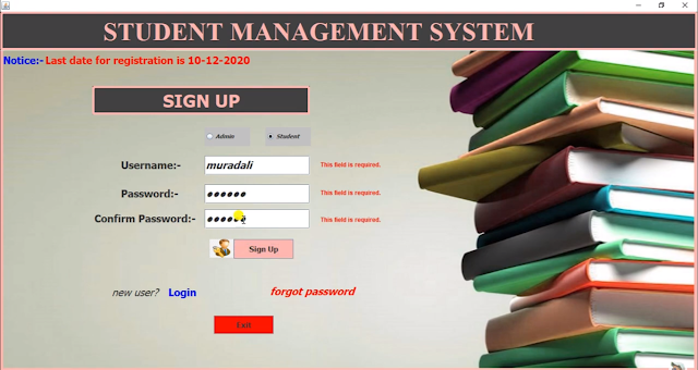 Student Management System Project using Java and MySQL