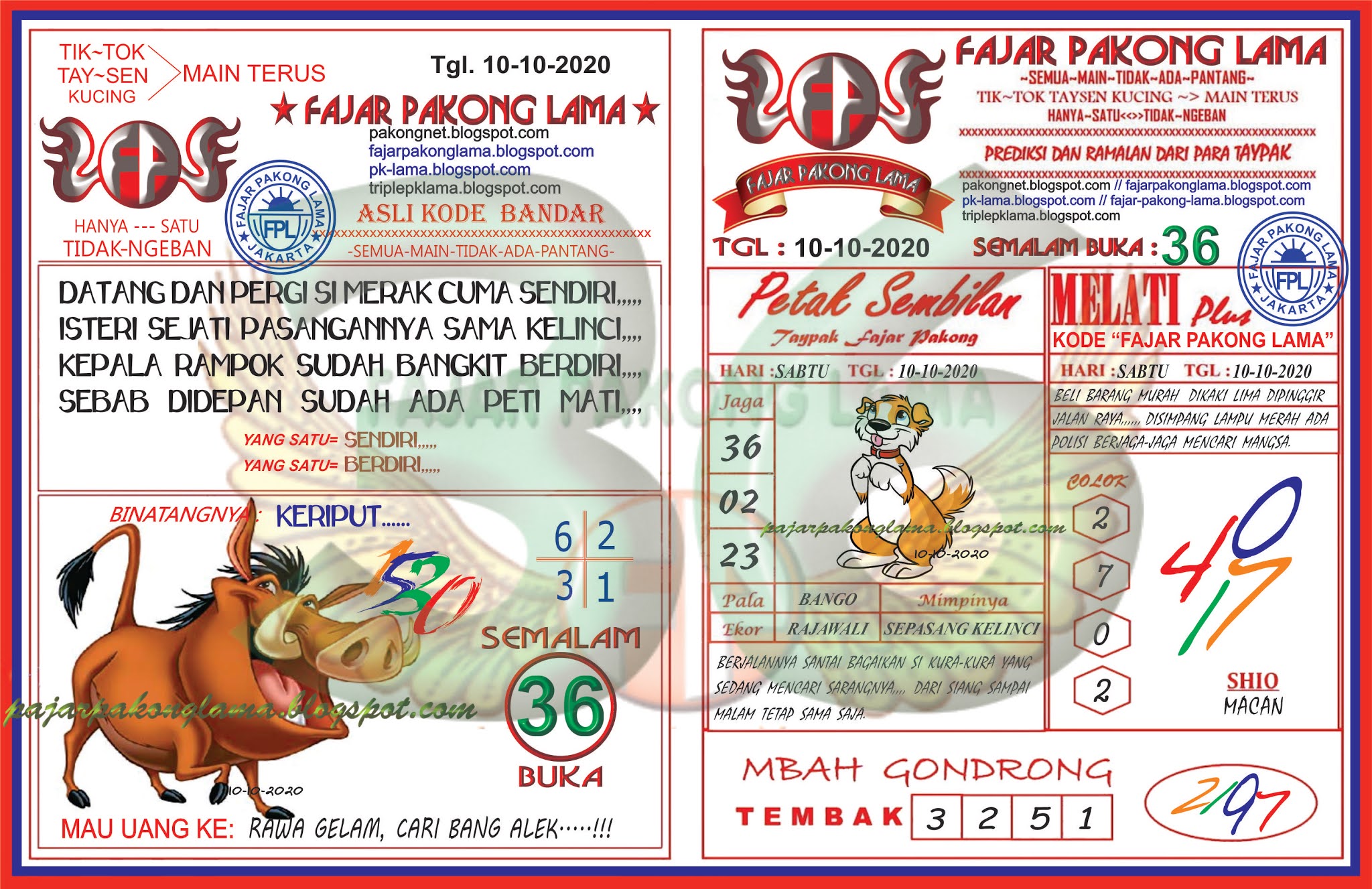Syair Hk Malam Ini Jitu Sabtu 10-10-2020 - Bocoran Togel Besok Singapura,  Honkong, Sidney, Kl