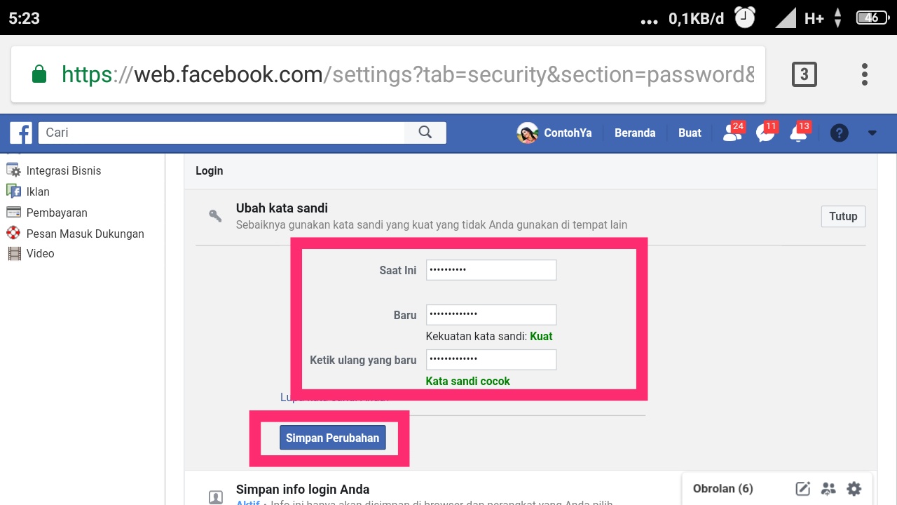 Cara mengganti kata sandi Facebook yang lupa tanpa nomor HP