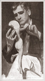 Interior Illustration (black and white) by Lucius Wolcott Hitchcock for In the Grass by Gouverneur Morris