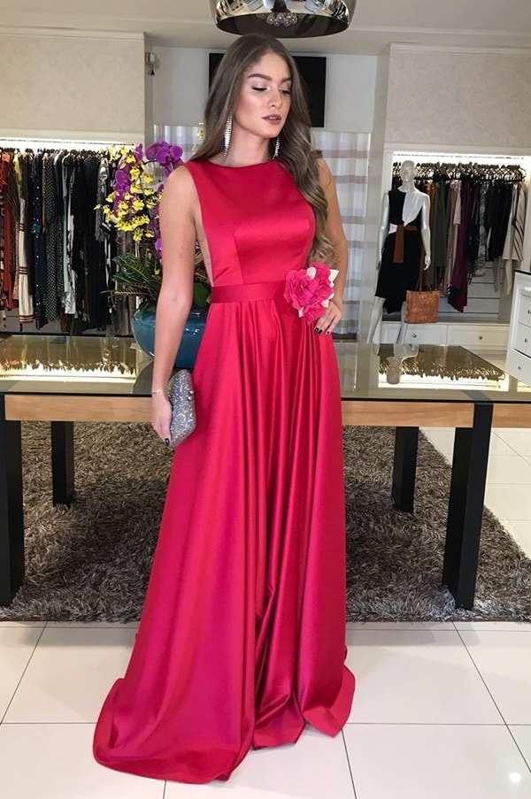 vestido longo vermelho para madrinha de casamento