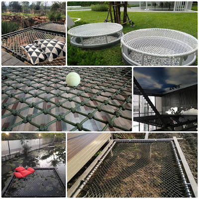 ตาข่ายเชือกเปลนอน แบบงานตาข่ายเชือก