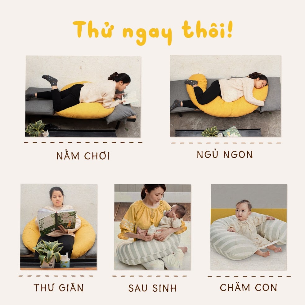 [A159] Gối bầu chăm sóc giấc ngủ cho mẹ và bé - Gối bầu đậu khuyết