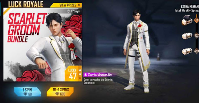 Scarlet Groom Bundle Redeem Code free fire Diamond Royale