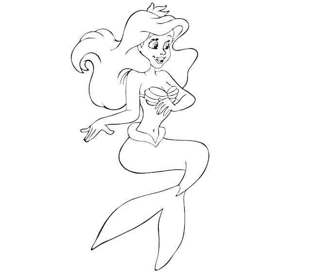 Disney Princess Ariel Coloring Cartoon Drawing Free wallpaper