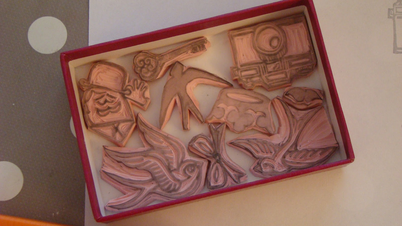 Roving Around Crafts New hand carved rubber stamps