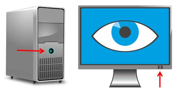 Menghidupkan Monitor dan Komputer Menghidupkan Monitor dan Komputer