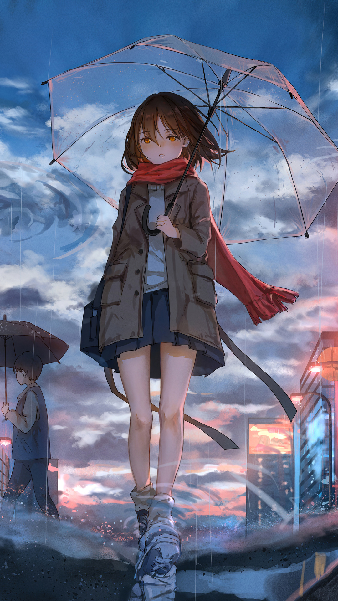 anime girl walking in rain – Ericvisser