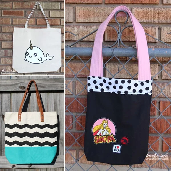 Custom Painted Tote Bags Featuring Animated Characters