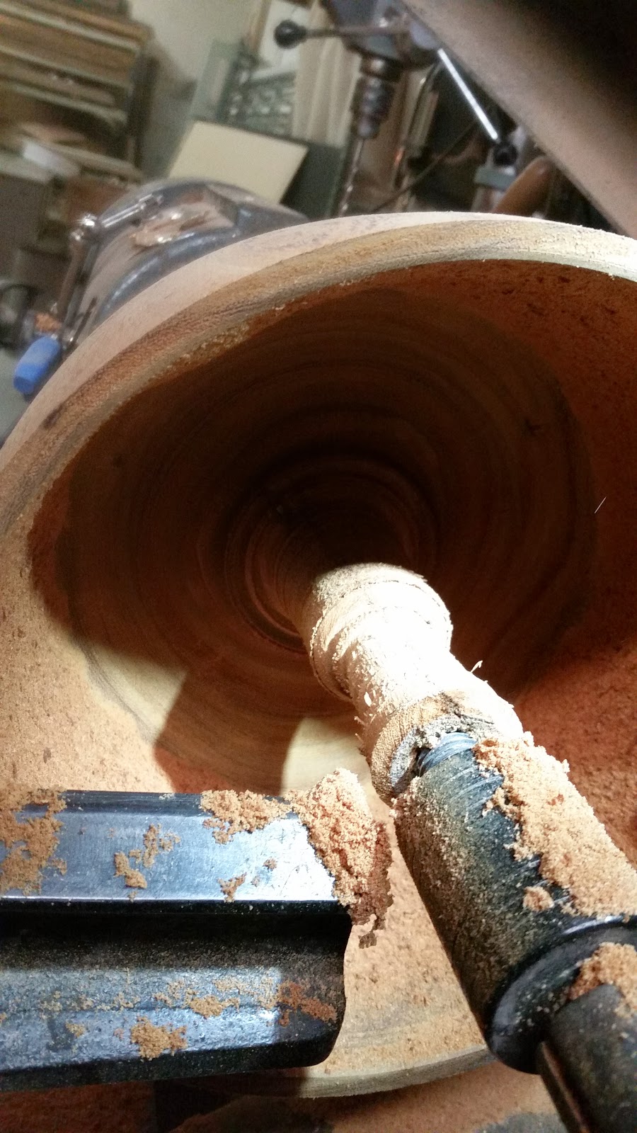 Experiment in turning wet wood, finishing while wet.