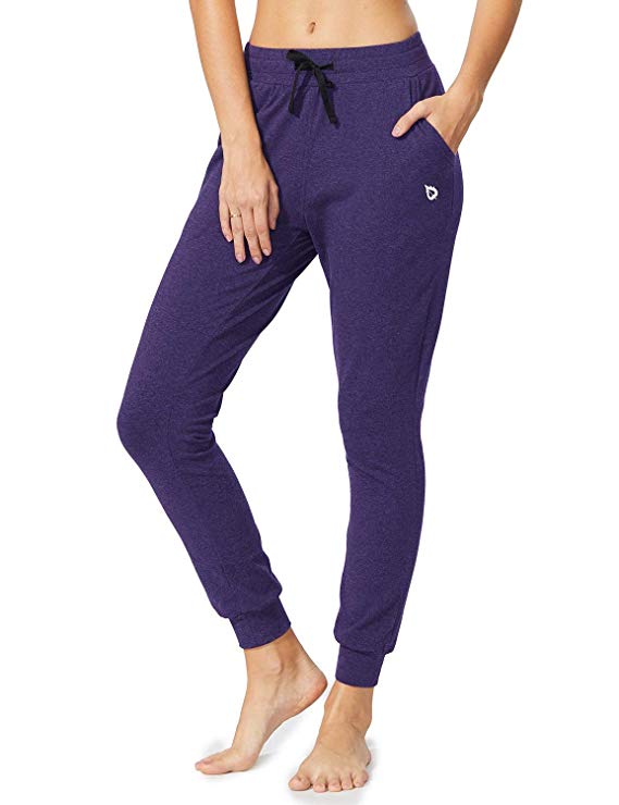 BALEAF Women's Active Yoga Sweatpants Workout Joggers Pants Cotton Lounge Sweat Pants with