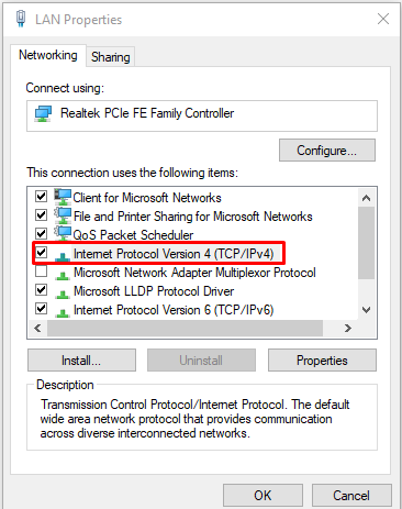 Setting ip address di di windows