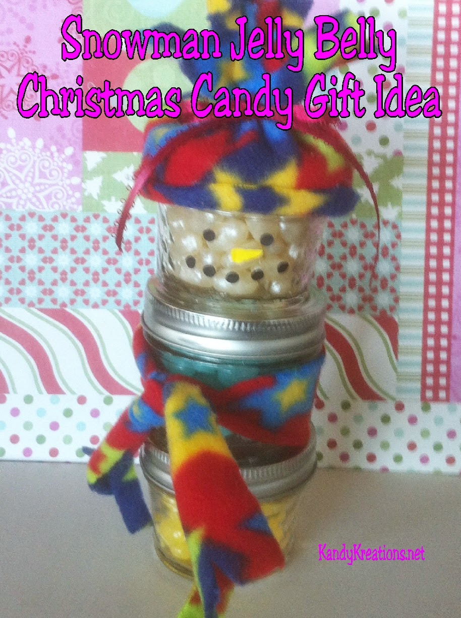 Give your friends a sweet Christmas gift with this Jelly Belly Snowman.  He is a great candy gift idea for everyone who loves Christmas candy or Jelly Belly candies.  You can craft him in a few moments and have a great gift idea for everyone on your list.
