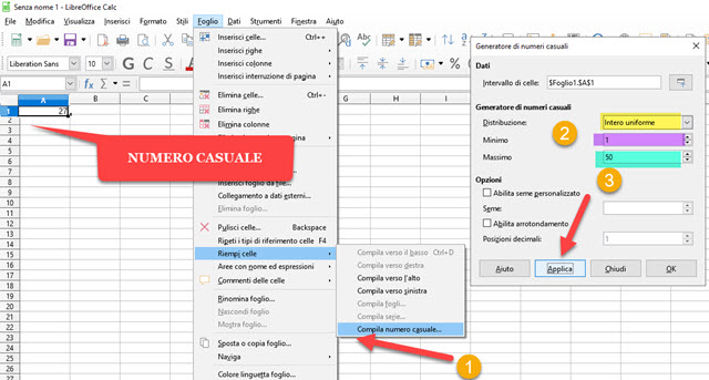 generare numeri casuali con foglio di calcolo di libreoffice generare numeri casuali con foglio di calcolo di libreoffice