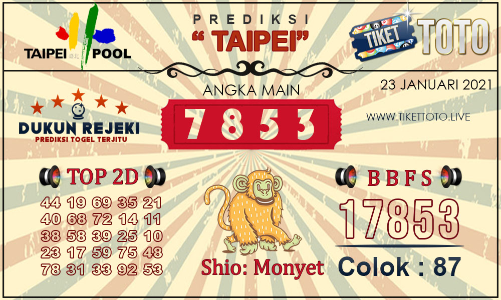 Prediksi Togel TAIPEI TIKETTOTO 23 JANUARI 2021