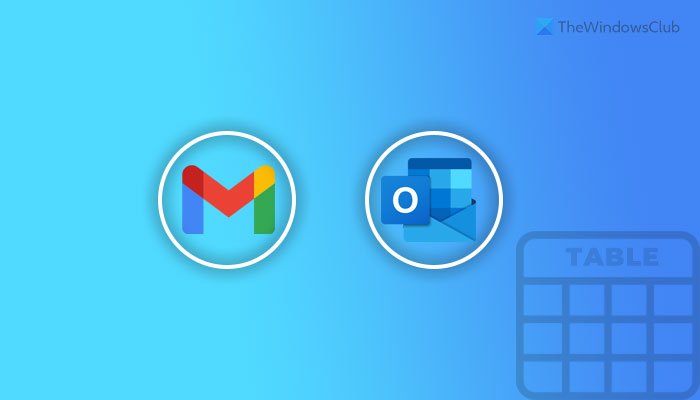 Как добавить таблицу в сообщения электронной почты Gmail и Outlook