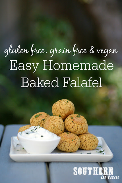 Easy Homemade Baked Falafel Recipe using Canned Chickpeas - low fat, gluten free, grain free, healthy, clean eating, vegan, egg free, dairy free, nut free