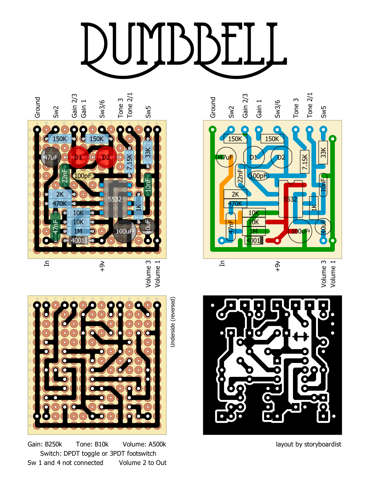 Perf and PCB Effects Layouts: Gas Pedals DumbBell