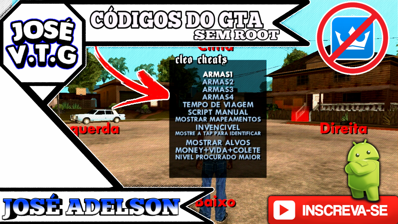 Adelson Games CÓDIGOS DO GTA SAN ANDREAS [SEM ROOT] NO ANDROID