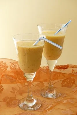 Banana cocktail with almond milk for Diet
