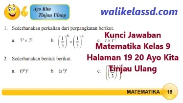 Kunci Jawaban Matematika Kelas 9 Halaman 19 20 Ayo Kita Tinjau Ulang Wali Kelas Sd