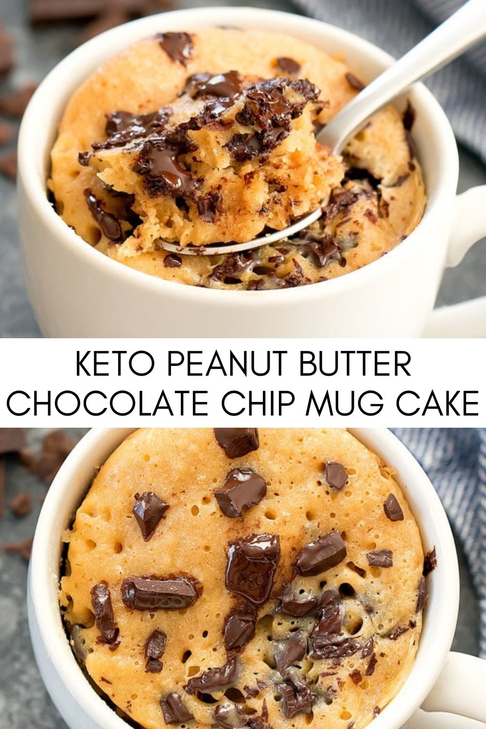 KETO PEANUT BUTTER CHOCOLATE CHIP MUG CAKE yanny bakes