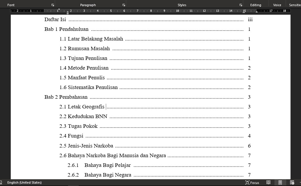 Cara Membuat Titik Titik pada Daftar Isi Supaya Rapih - Blog Mas Tom