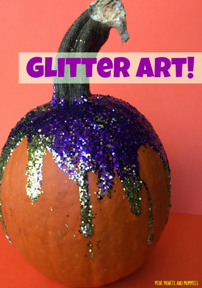 Mini Monets and Mommies: No-Carve Glitter Pumpkin Craft
