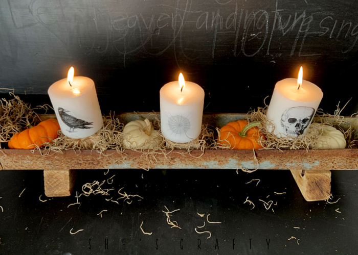 Halloween Candle - how to add an image to a blank candle